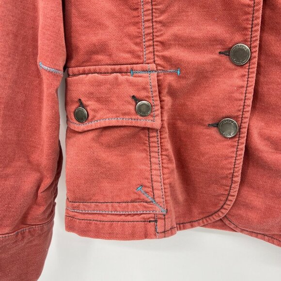 Think Tank Pink Blue Stitch Cotton Blend Lightweight Jacket Womens Medium - Picture 3 of 5